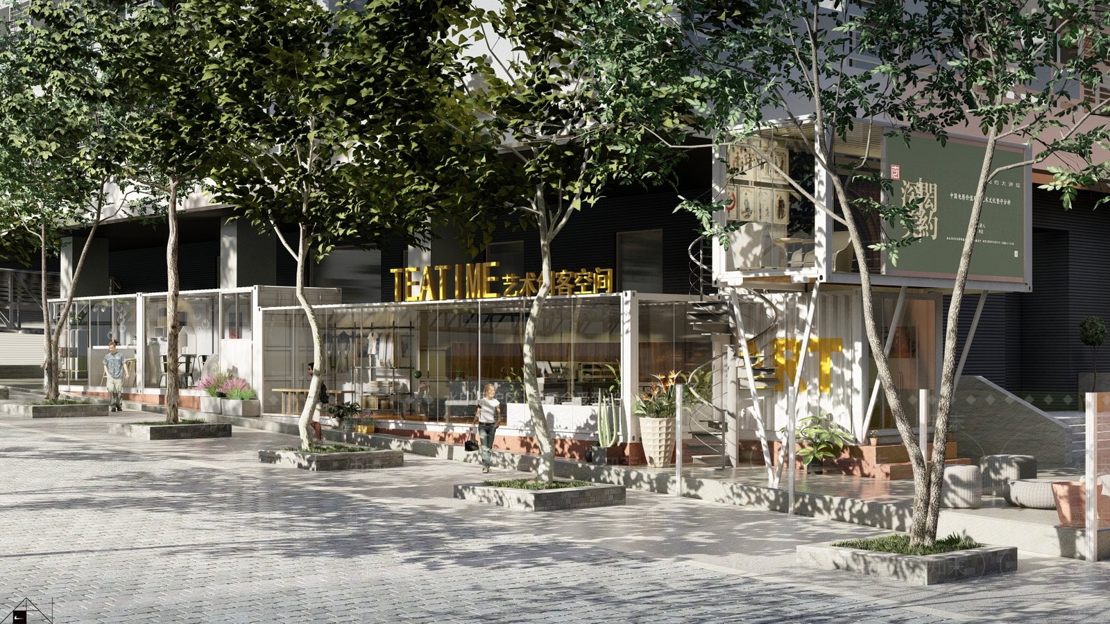 现代集装箱商业建筑SU模型下载【ID:1148998934】