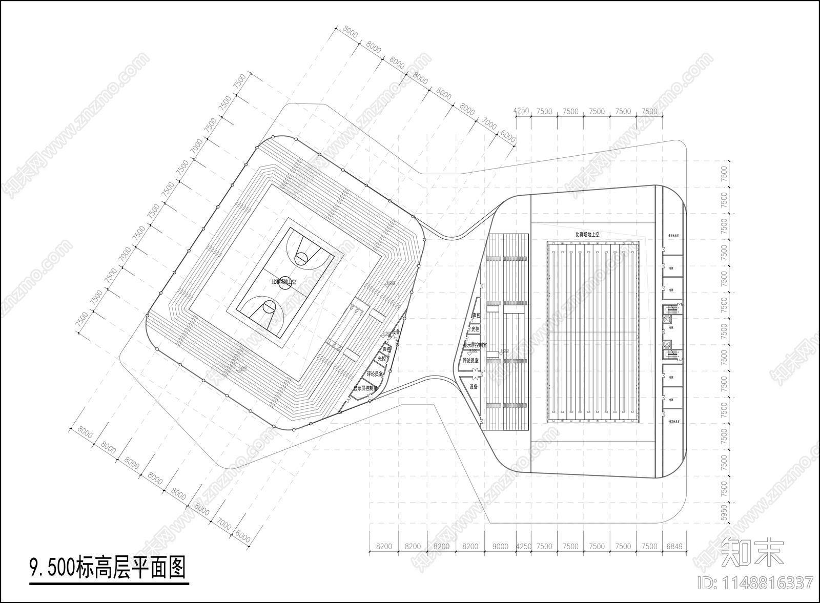 体育馆游泳馆室内cad施工图下载【ID:1148816337】