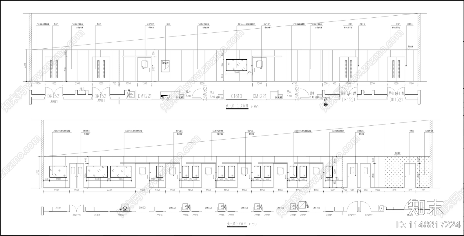 疾病预防控制中心实验室标准化装修建筑cad施工图下载【ID:1148817224】