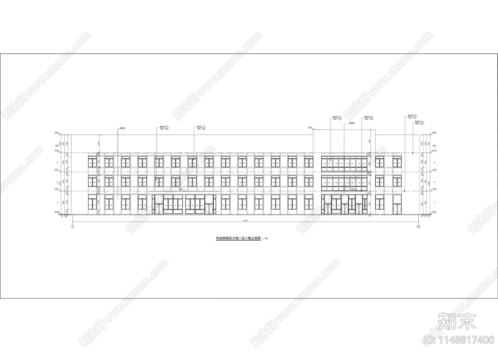 精神卫生中心传染病病区大楼建设建筑施工图下载【ID:1148817400】