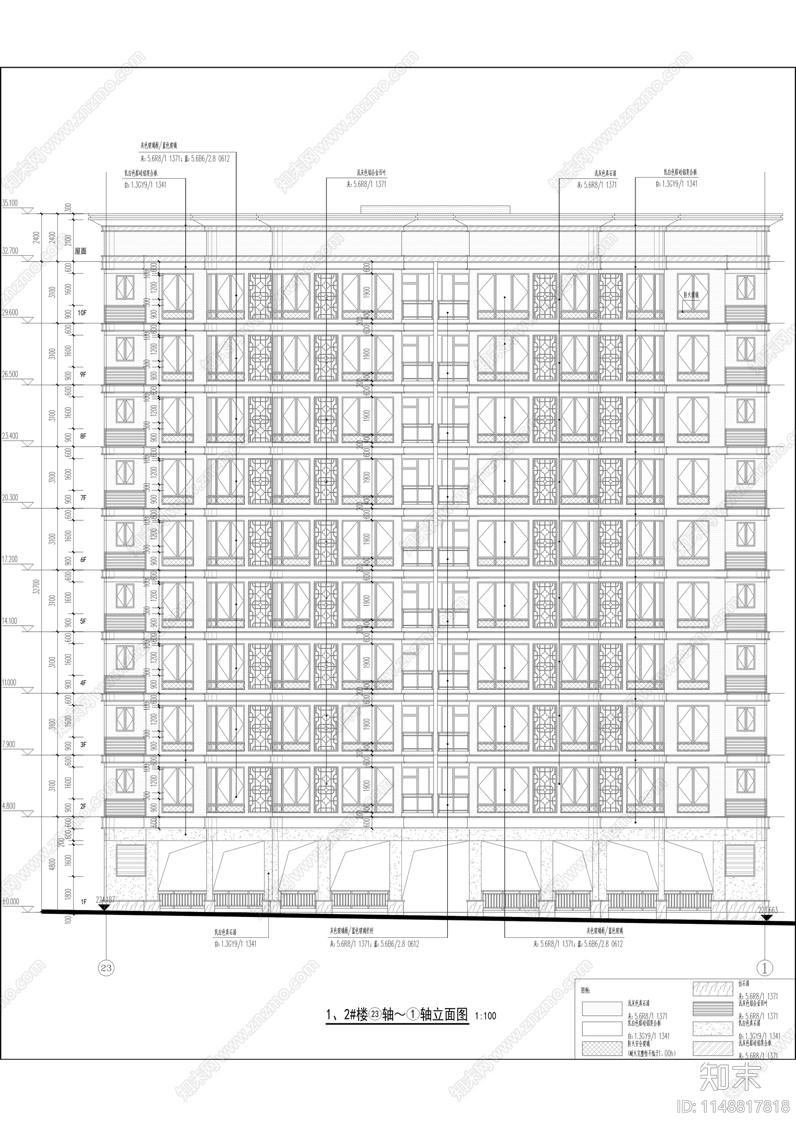 人才租赁住房建筑cad施工图下载【ID:1148817818】