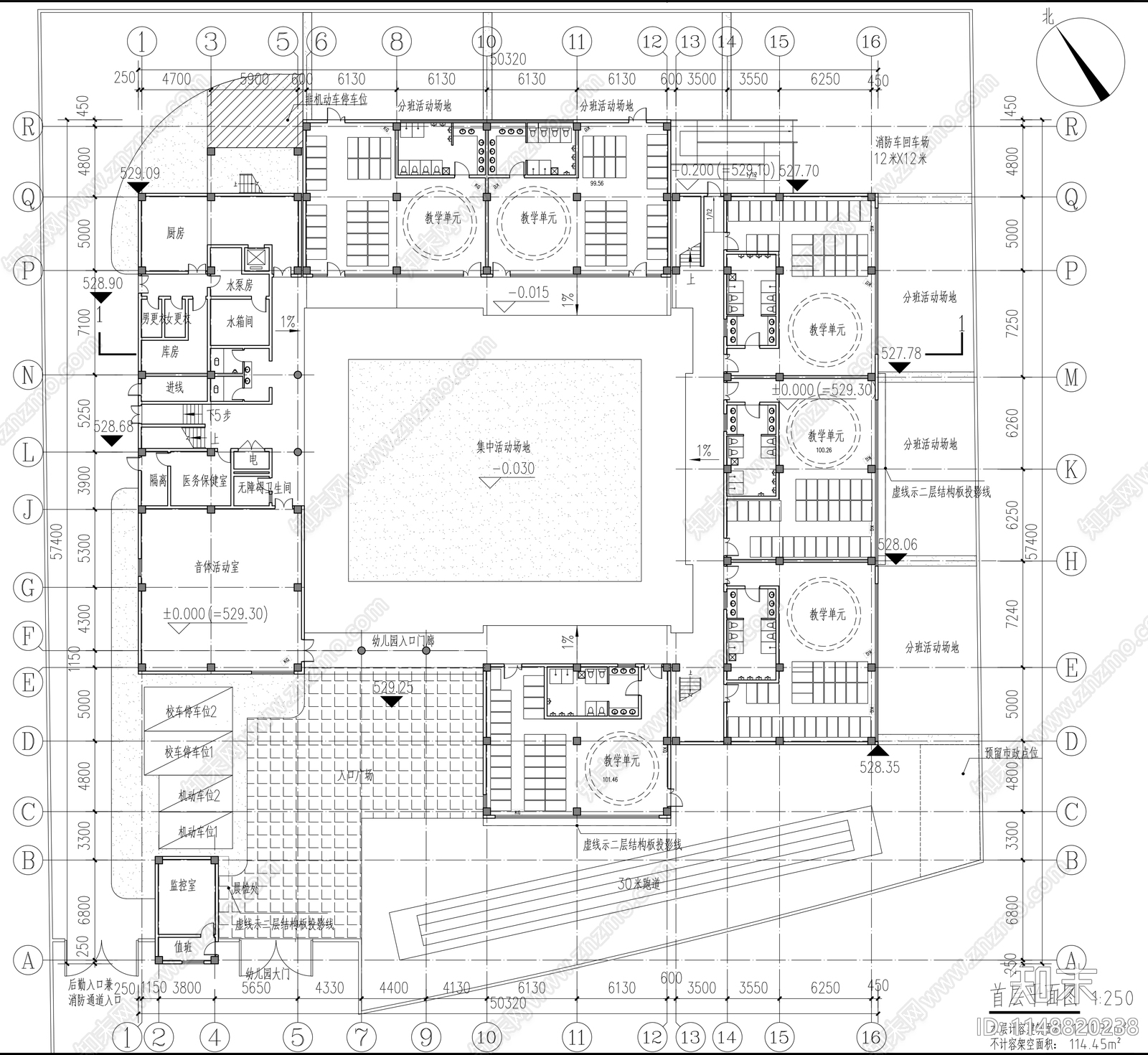 幼儿园建筑cad施工图下载【ID:1148820238】