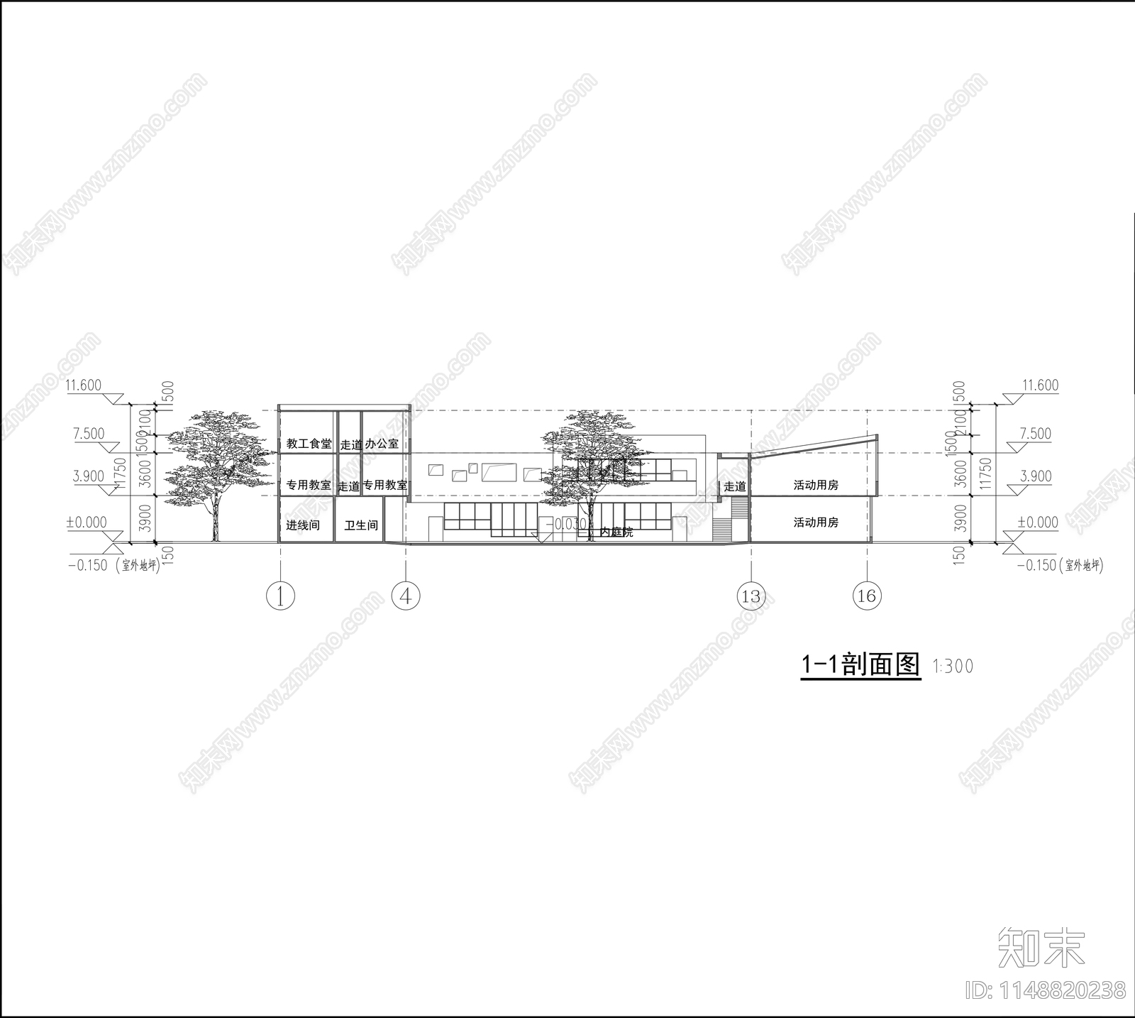 幼儿园建筑cad施工图下载【ID:1148820238】