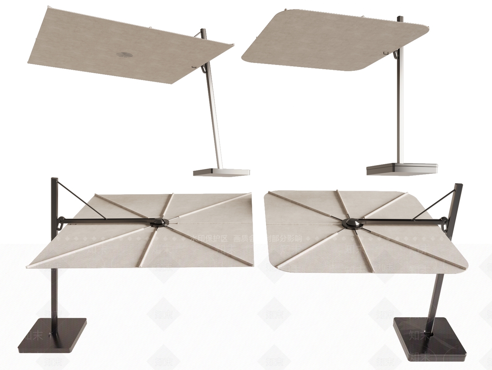 现代户外遮阳伞SU模型下载【ID:1148821626】