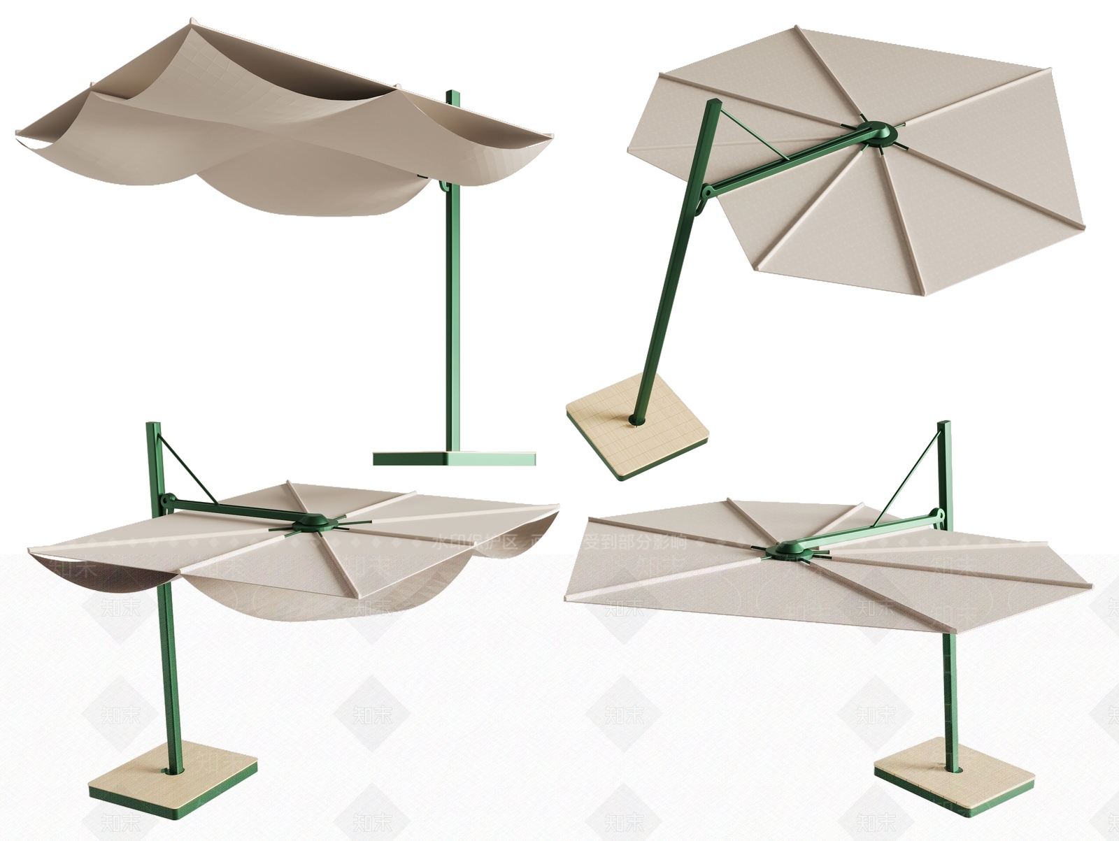现代户外遮阳伞SU模型下载【ID:1148821699】