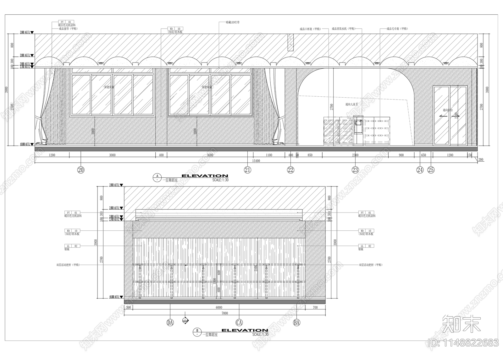 幼儿园室内外装修工程室内cad施工图下载【ID:1148822683】