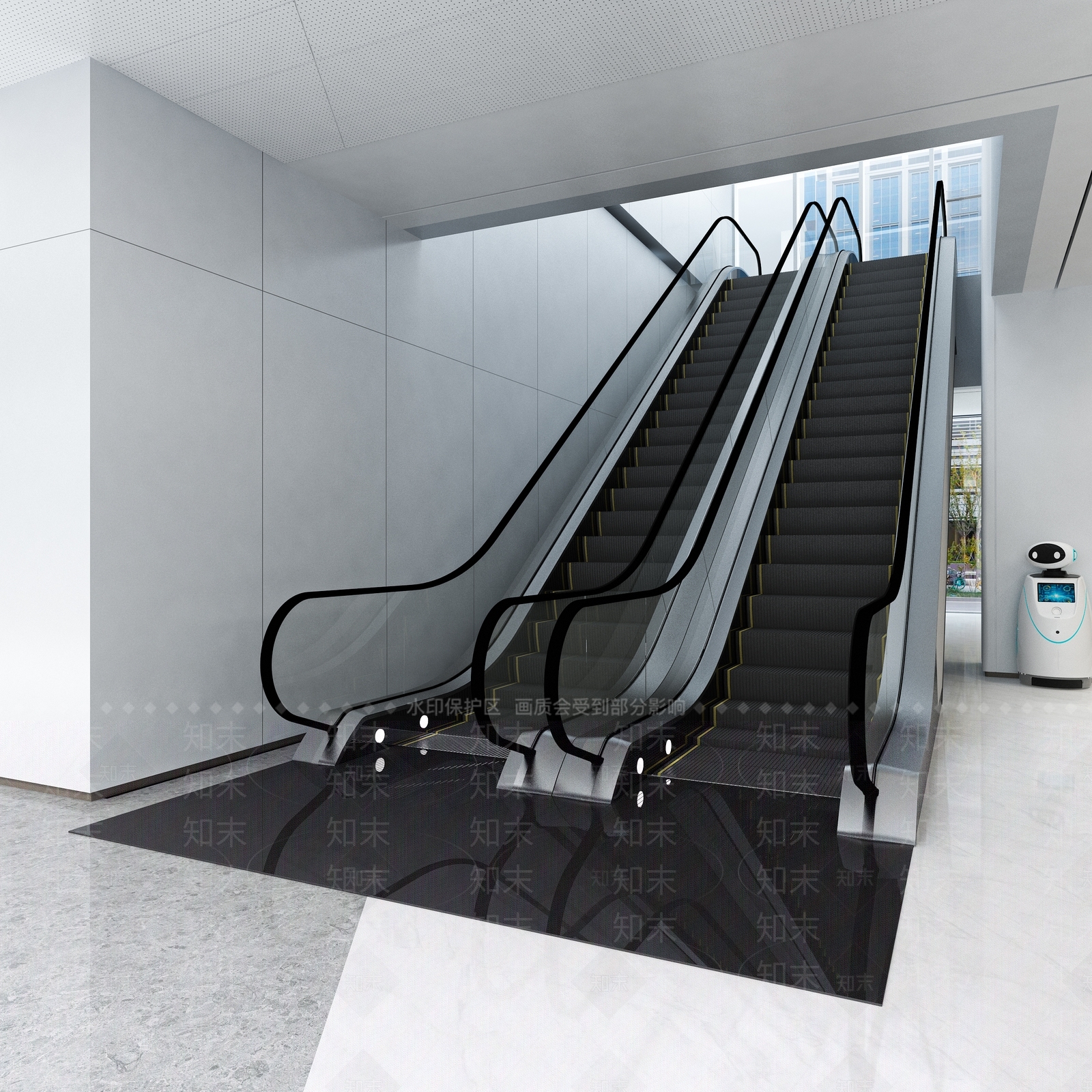 现代商场扶梯3D模型下载【ID:1148823554】