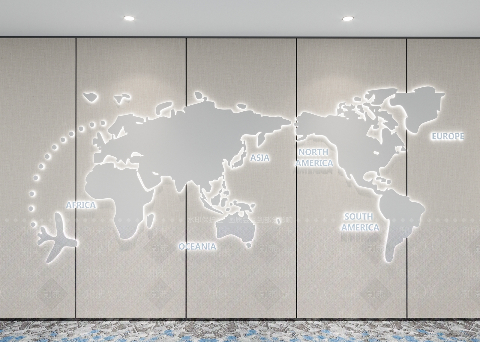 现代世界地图SU模型下载【ID:1148825465】