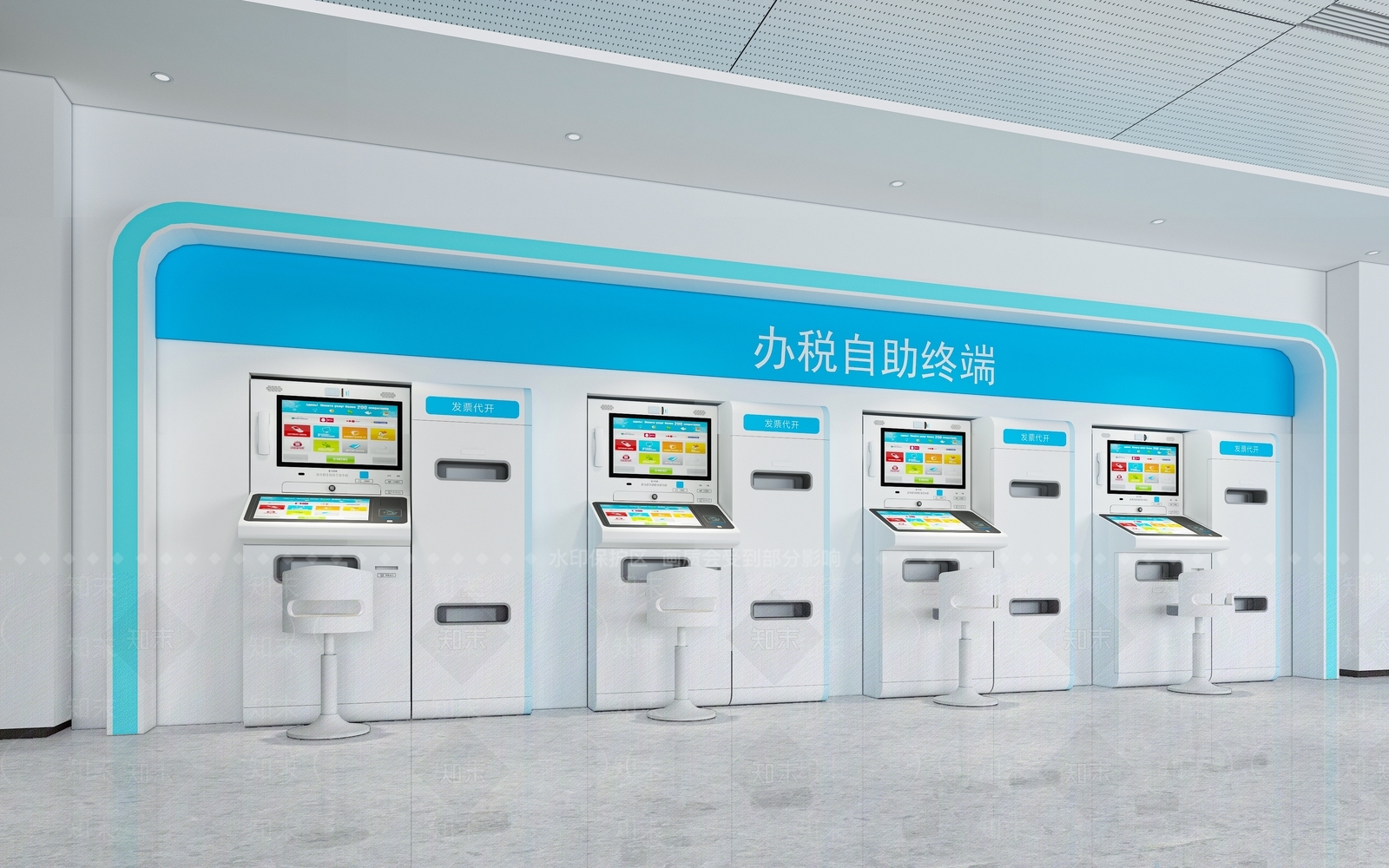 现代办事大厅SU模型下载【ID:1148828530】