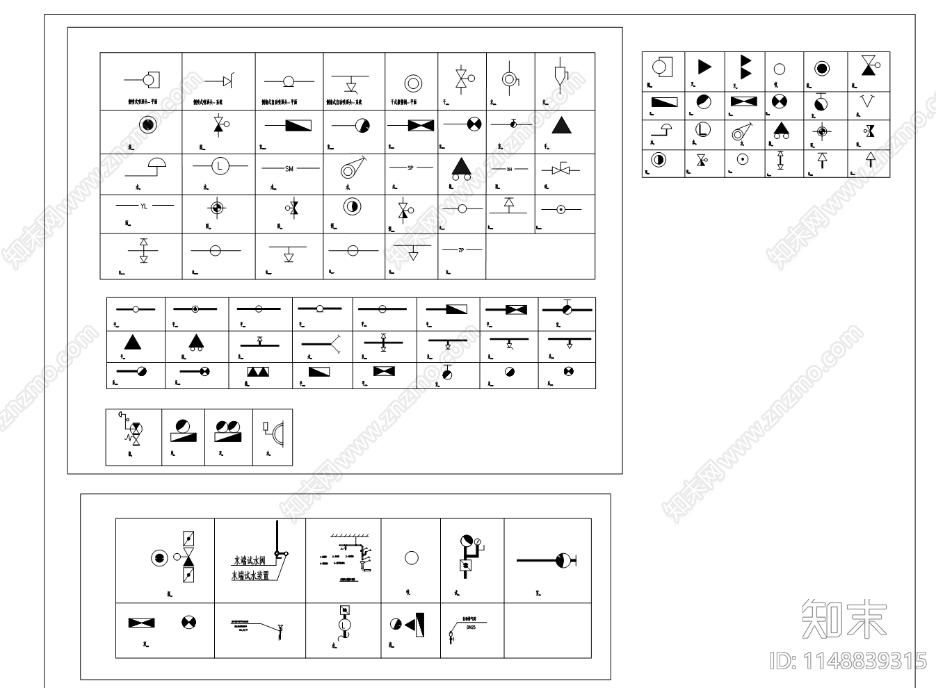 130款消防管道图例cad施工图下载【ID:1148839315】