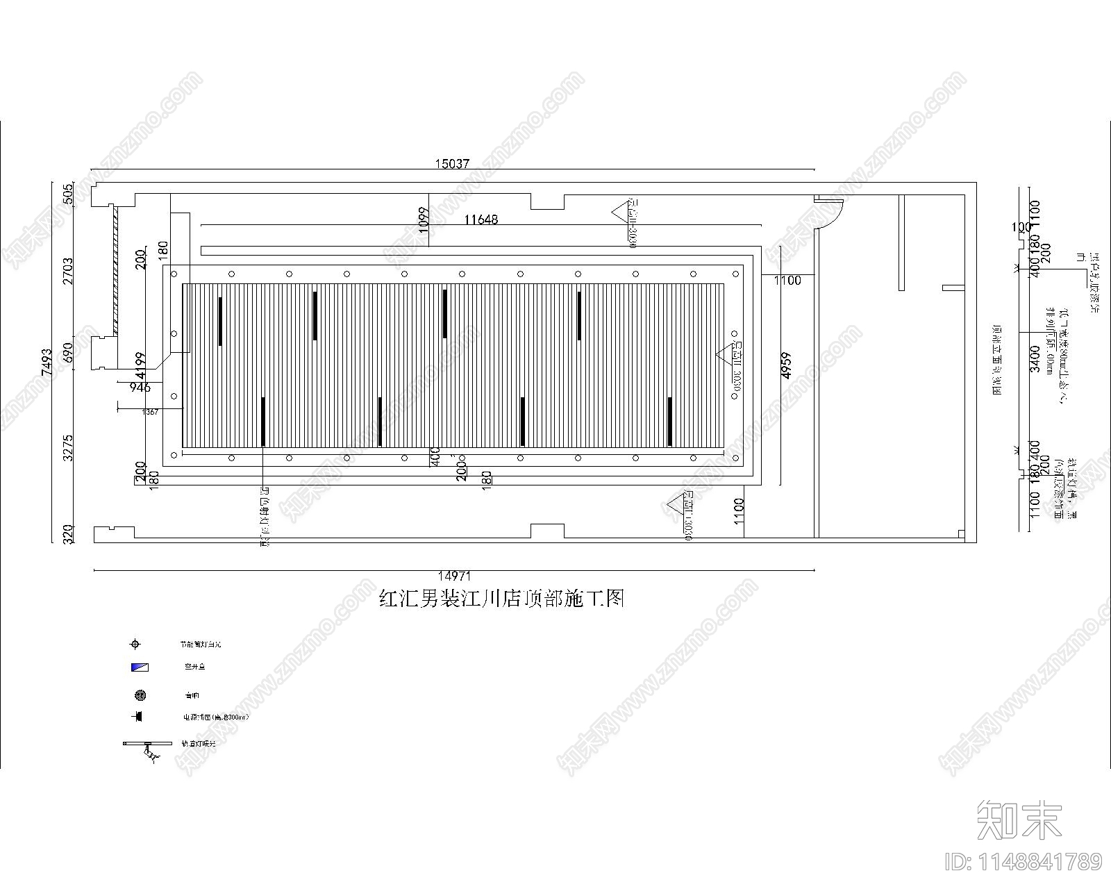 男装店室内cad施工图下载【ID:1148841789】