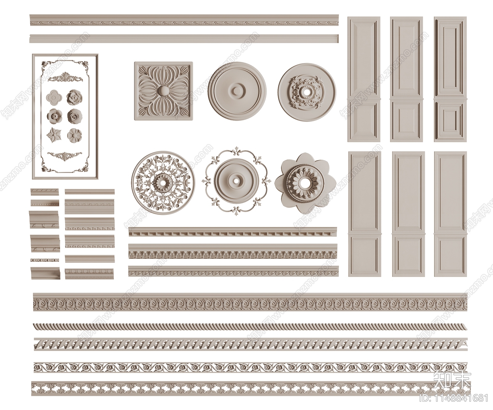 简欧雕花3D模型下载【ID:1148841681】
