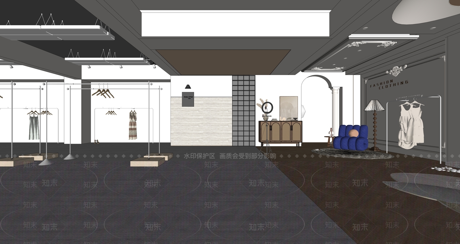 现代服装直播间SU模型下载【ID:1148842668】