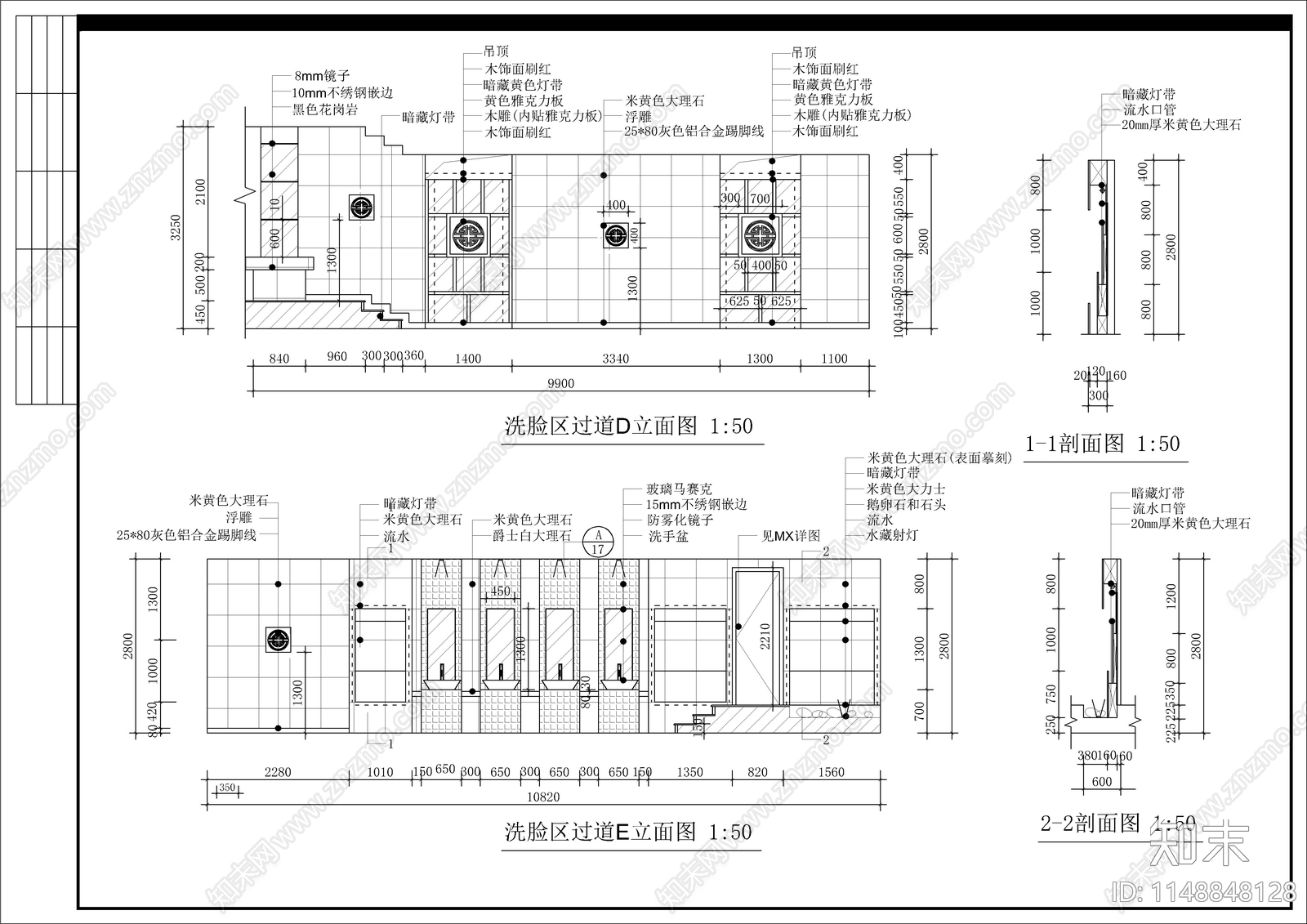 桑拿会所室内cad施工图下载【ID:1148848128】