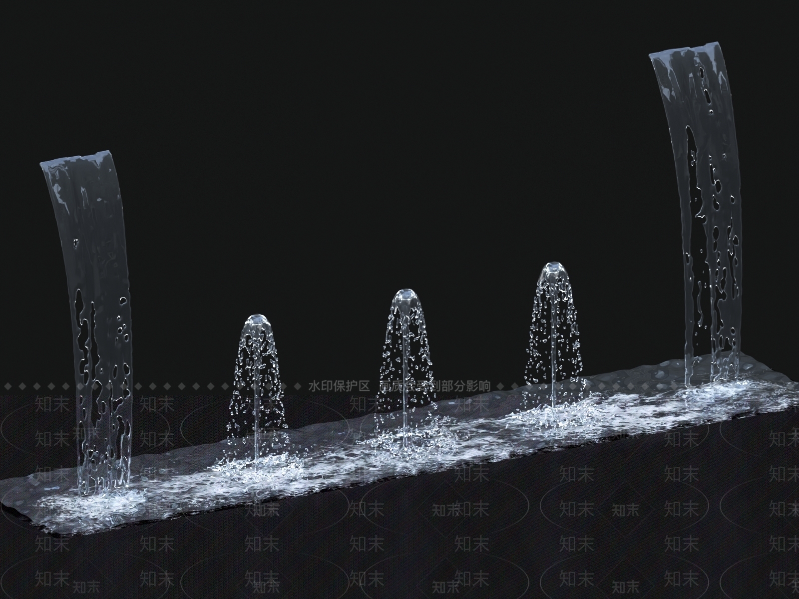现代水幕3D模型下载【ID:1148848382】