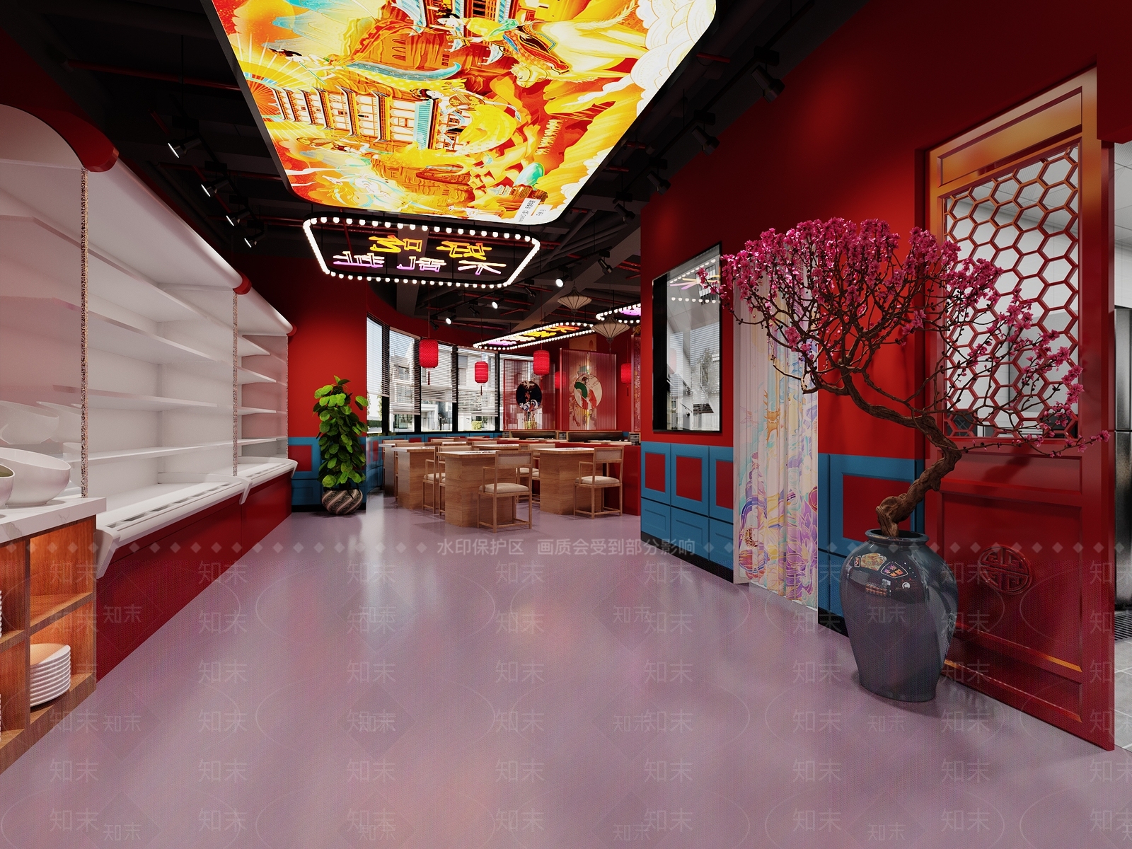 新中式火锅店3D模型下载【ID:1148849159】