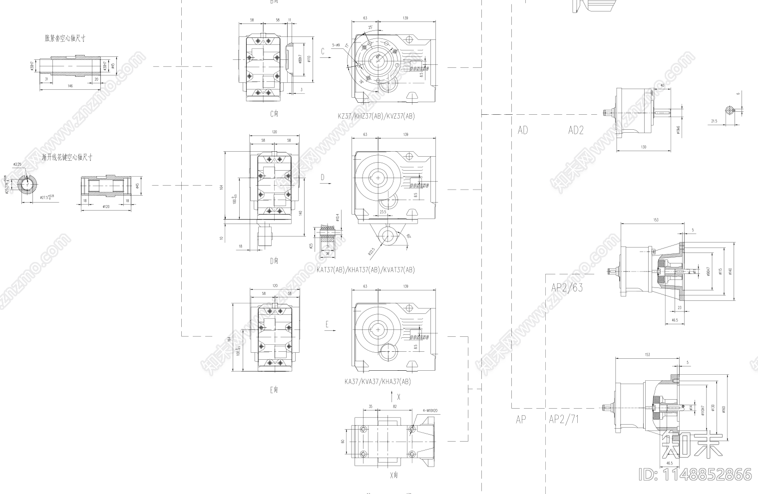 电机减速机K系列图施工图下载【ID:1148852866】