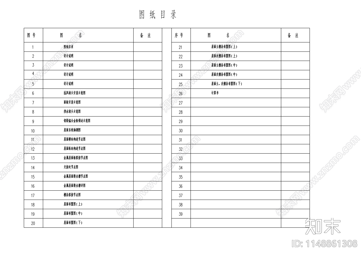 铝镁锰屋面设计说明cad施工图下载【ID:1148861308】