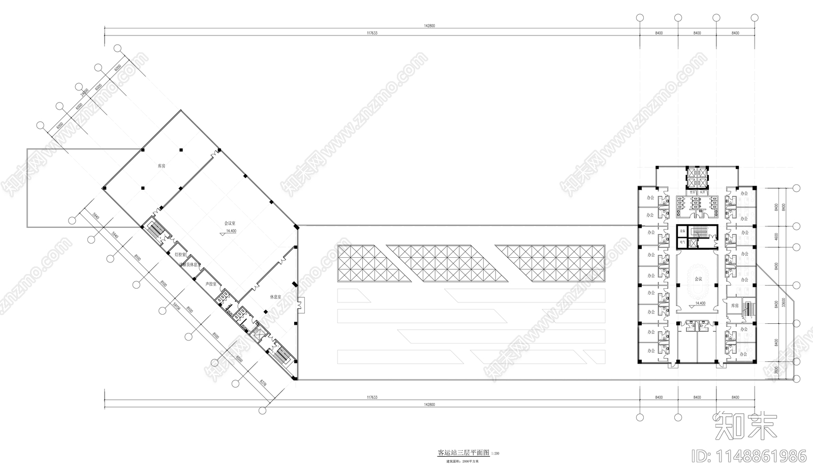 客运站建筑cad施工图下载【ID:1148861986】
