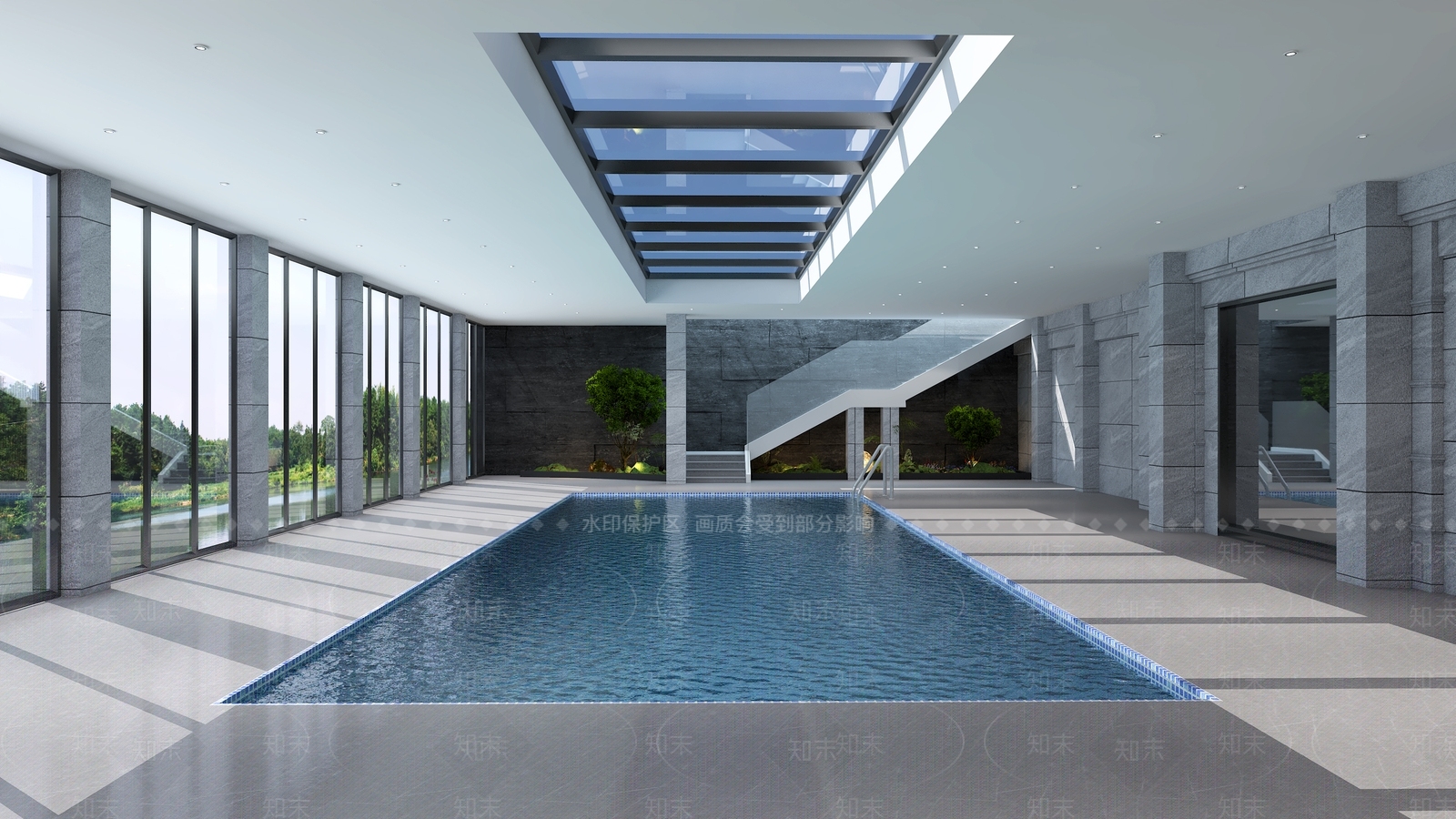 现代室内健身泳池3D模型下载【ID:1148865219】