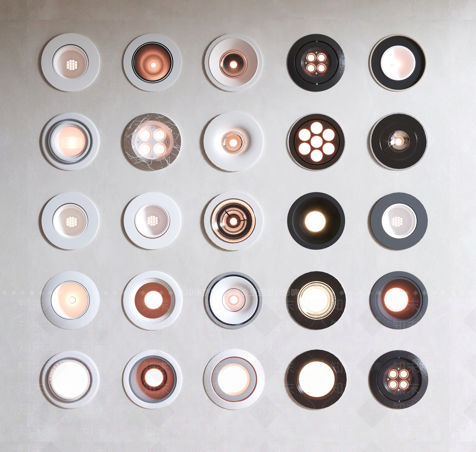 现代嵌入式筒灯3D模型下载【ID:1148865294】