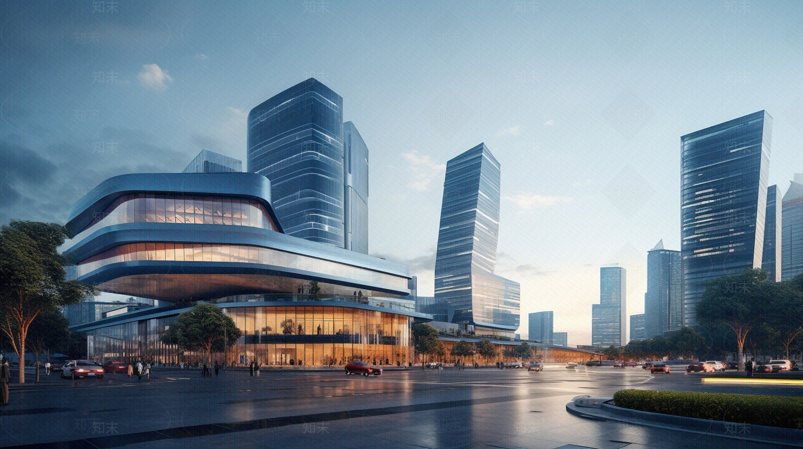 现代城市街道外景贴图下载【ID:1148870901】