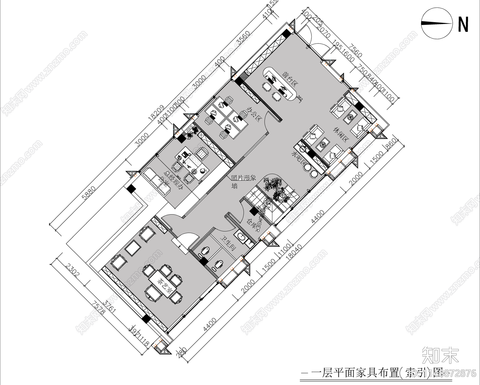 婚恋会所室内cad施工图下载【ID:1148872876】
