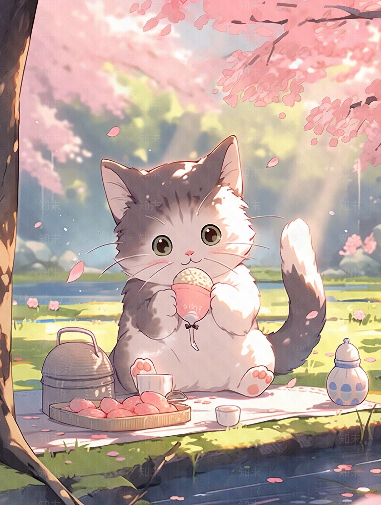 可爱风卡通猫咪壁纸贴图下载【ID:1148873323】