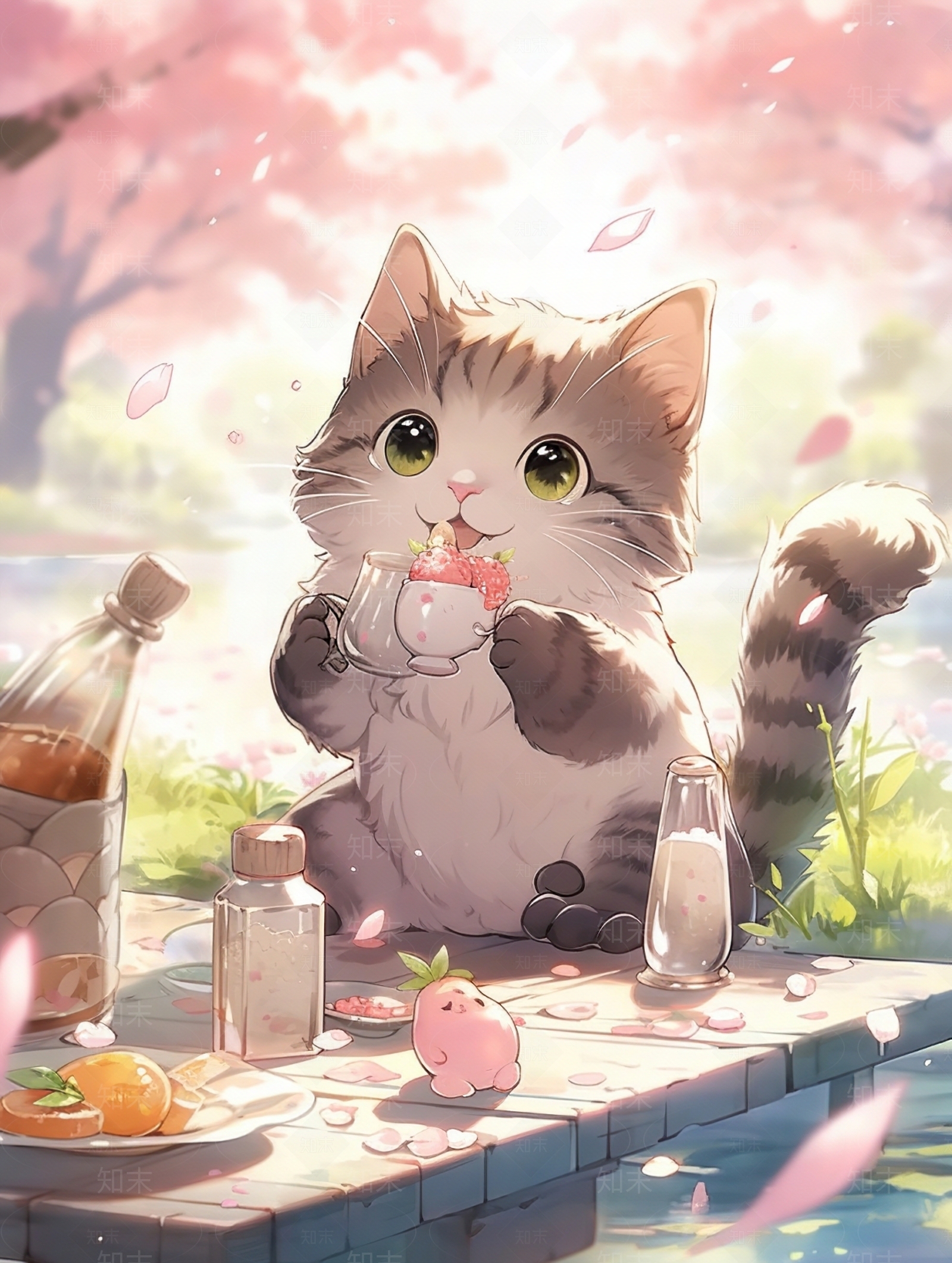 可爱风卡通猫咪壁纸贴图下载【ID:1148873364】