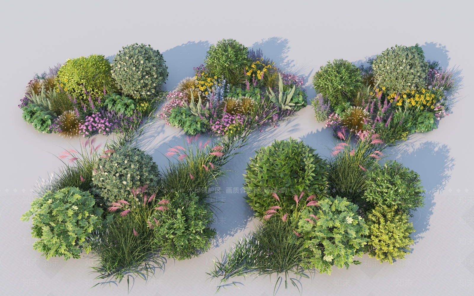 现代植物组合3D模型下载【ID:1148873804】