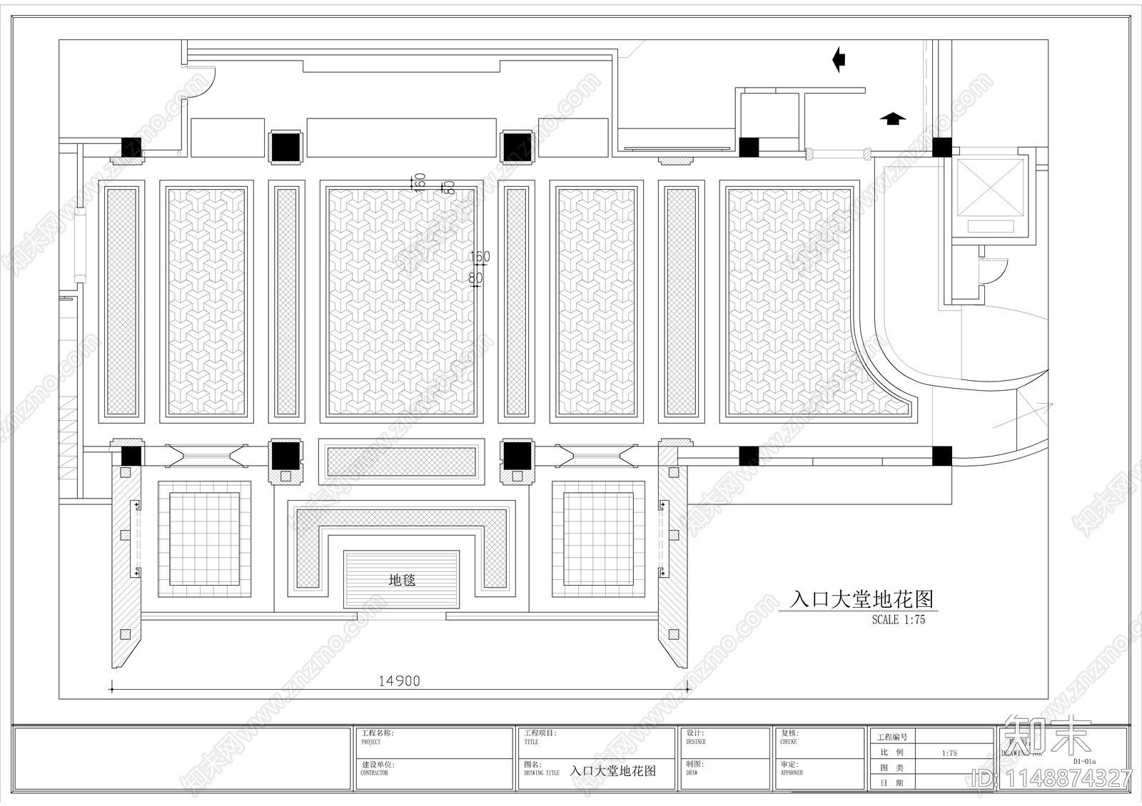 休闲会所室内装修cad施工图下载【ID:1148874327】
