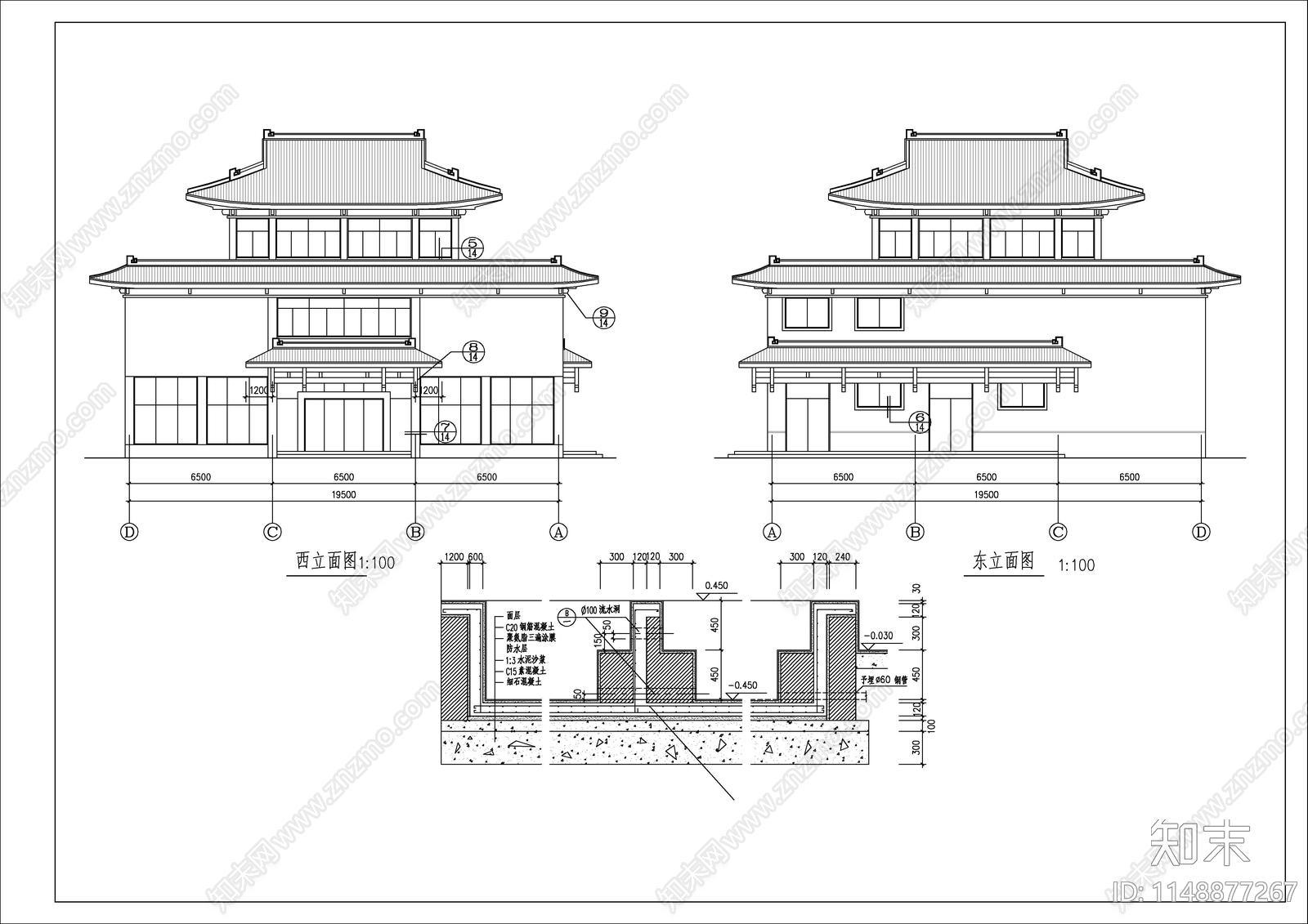 洗浴中心建筑cad施工图下载【ID:1148877267】