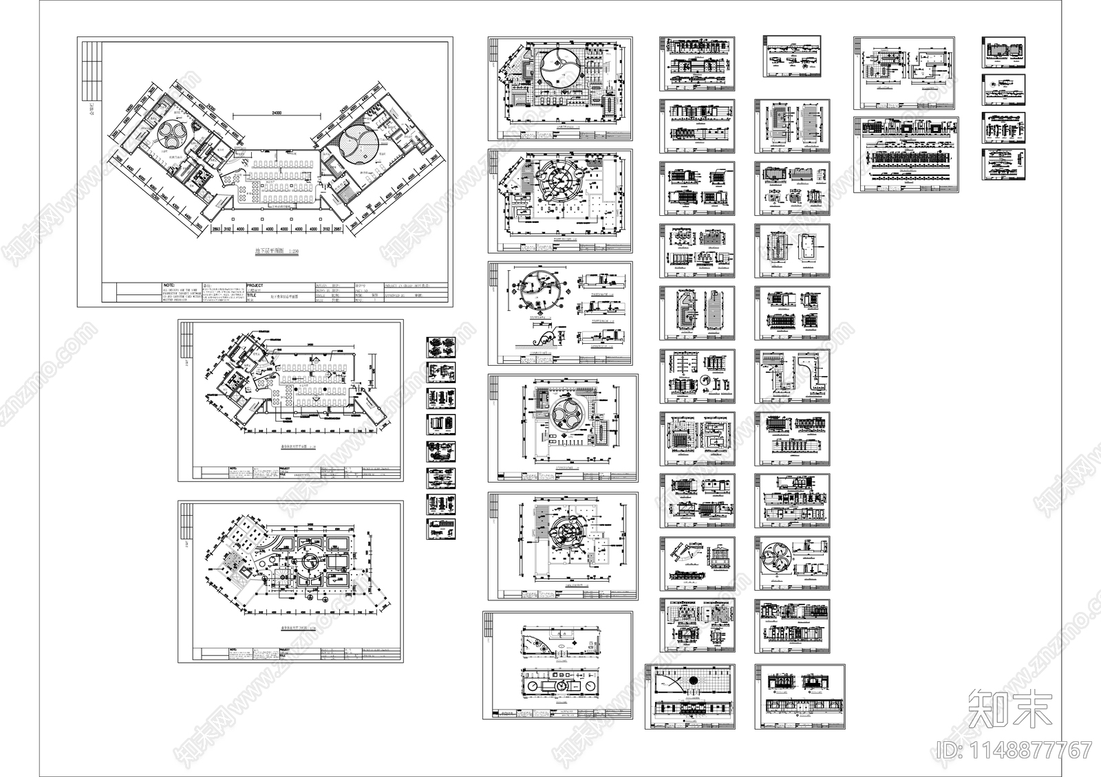 浴室休闲会所装修cad施工图下载【ID:1148877767】