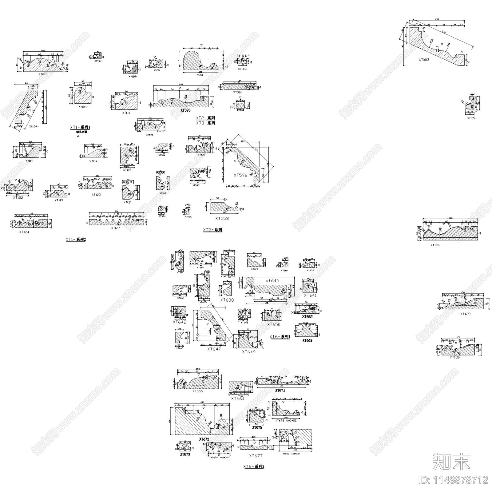 常用大理石石材标准线条图集图块图库施工图下载【ID:1148878712】