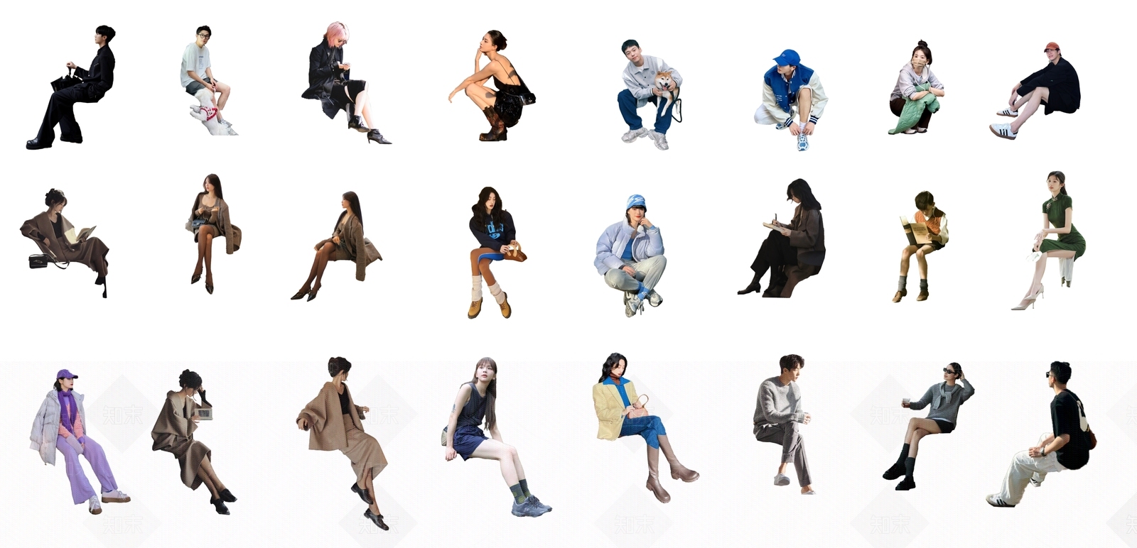 2D坐姿人物SU模型下载【ID:1148880209】