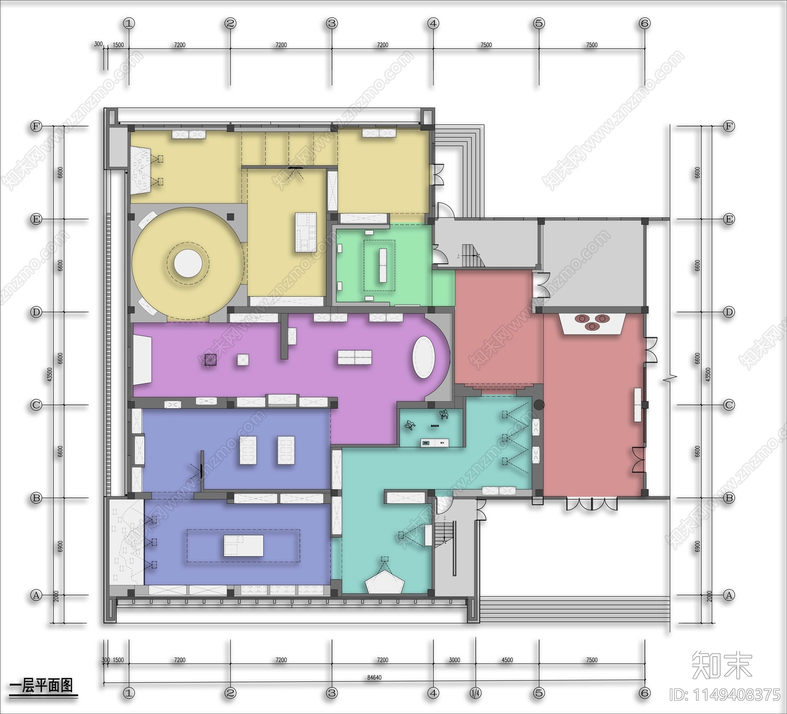 文化展厅平面图cad施工图下载【ID:1149408375】