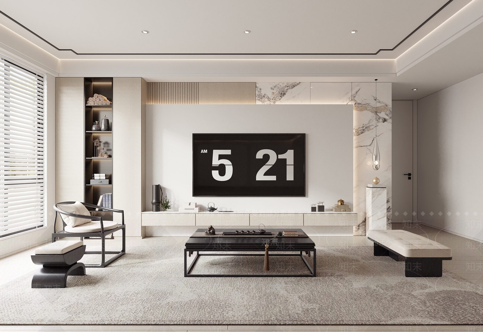 现代家居客厅背景墙3D模型下载【ID:1148881931】