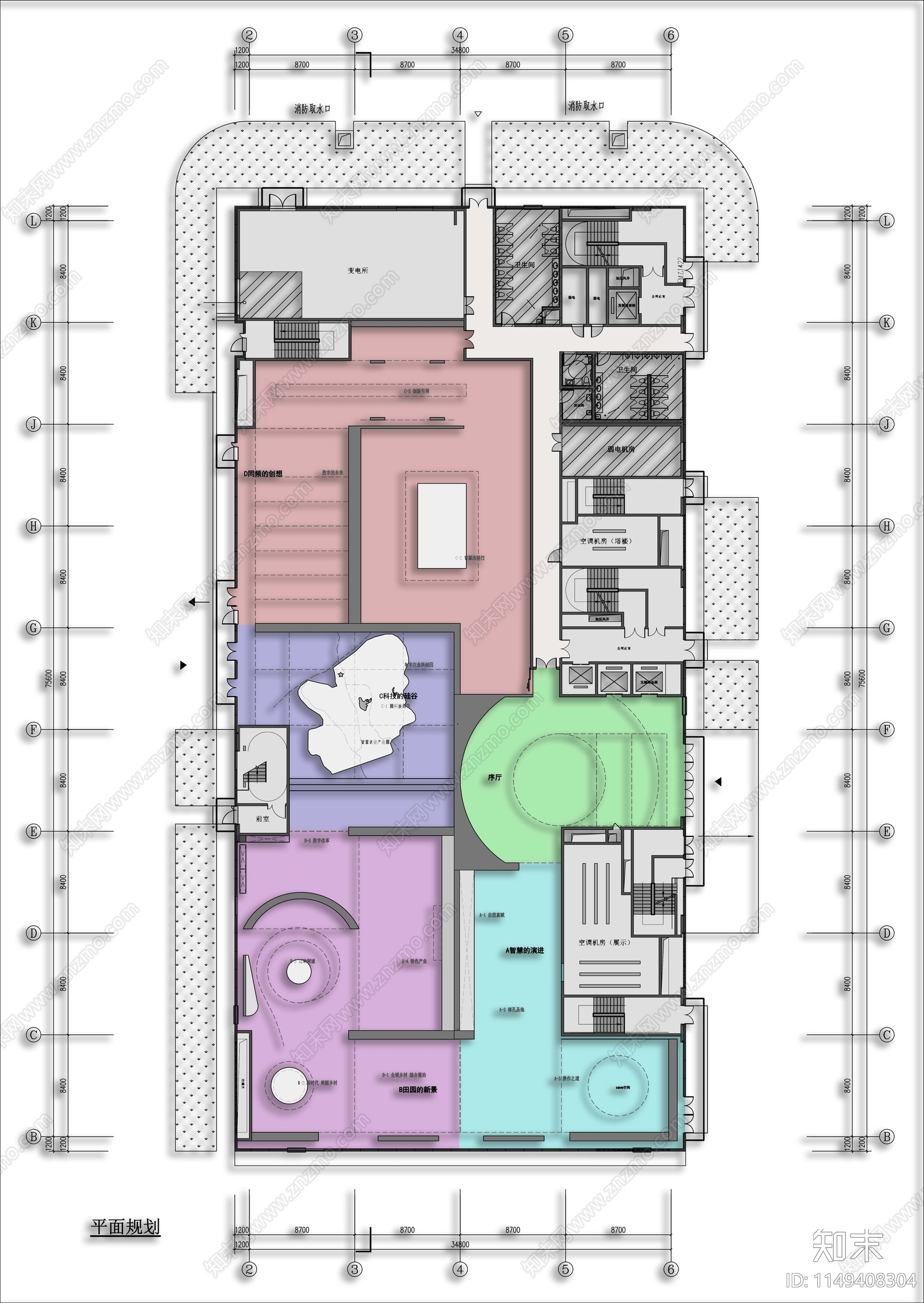 农业展厅平面图cad施工图下载【ID:1149408304】