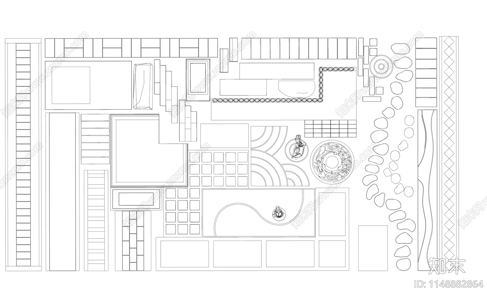 景观小品图库cad施工图下载【ID:1148882864】