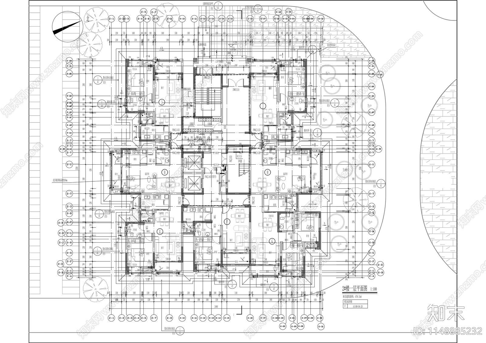 木洞传统风貌区保障房建筑cad施工图下载【ID:1148885232】