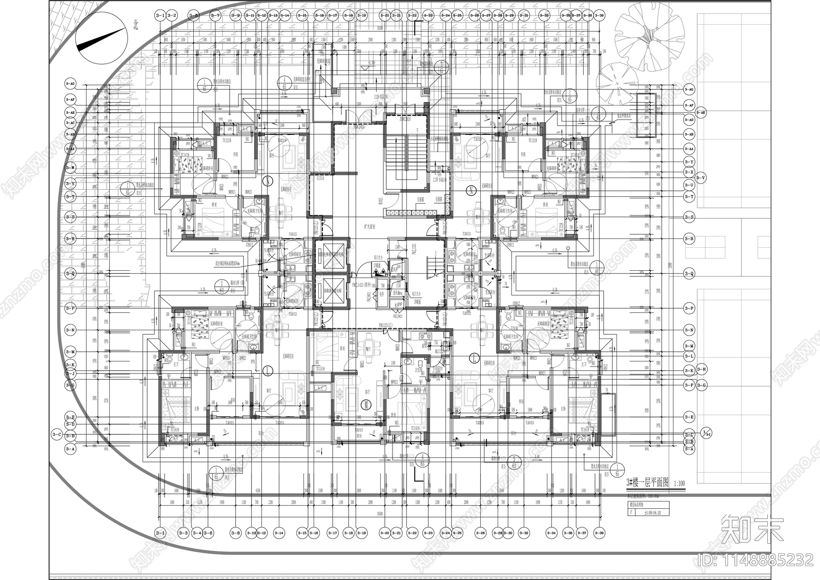 木洞传统风貌区保障房建筑cad施工图下载【ID:1148885232】