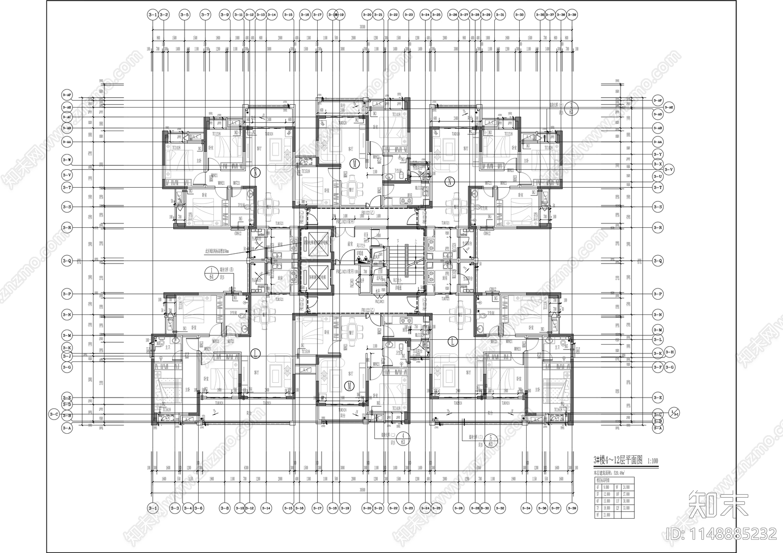 木洞传统风貌区保障房建筑cad施工图下载【ID:1148885232】