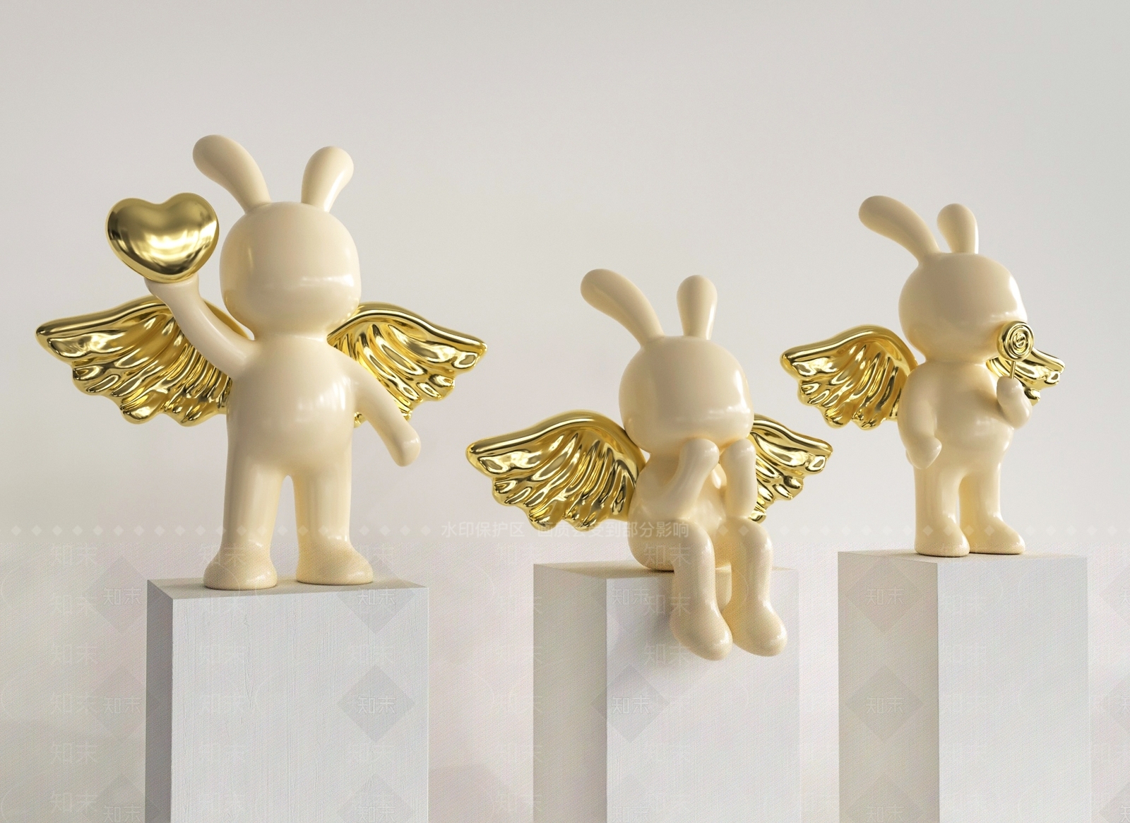 现代兔子雕塑SU模型下载【ID:1148886525】