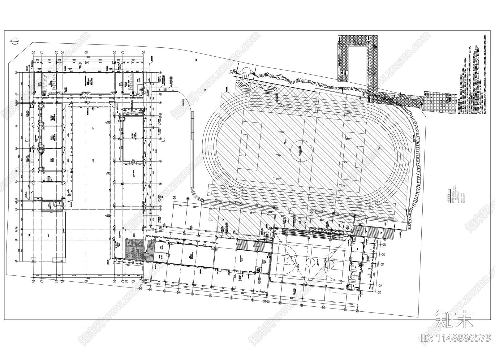 悦来第二小学建筑cad施工图下载【ID:1148886579】