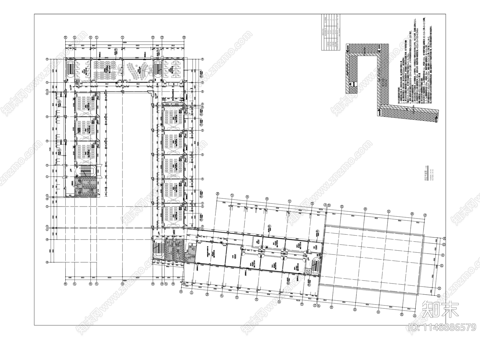 悦来第二小学建筑cad施工图下载【ID:1148886579】