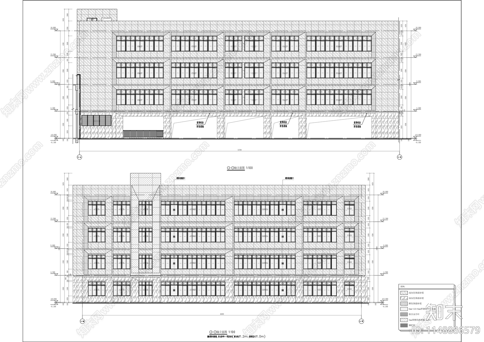 悦来第二小学建筑cad施工图下载【ID:1148886579】