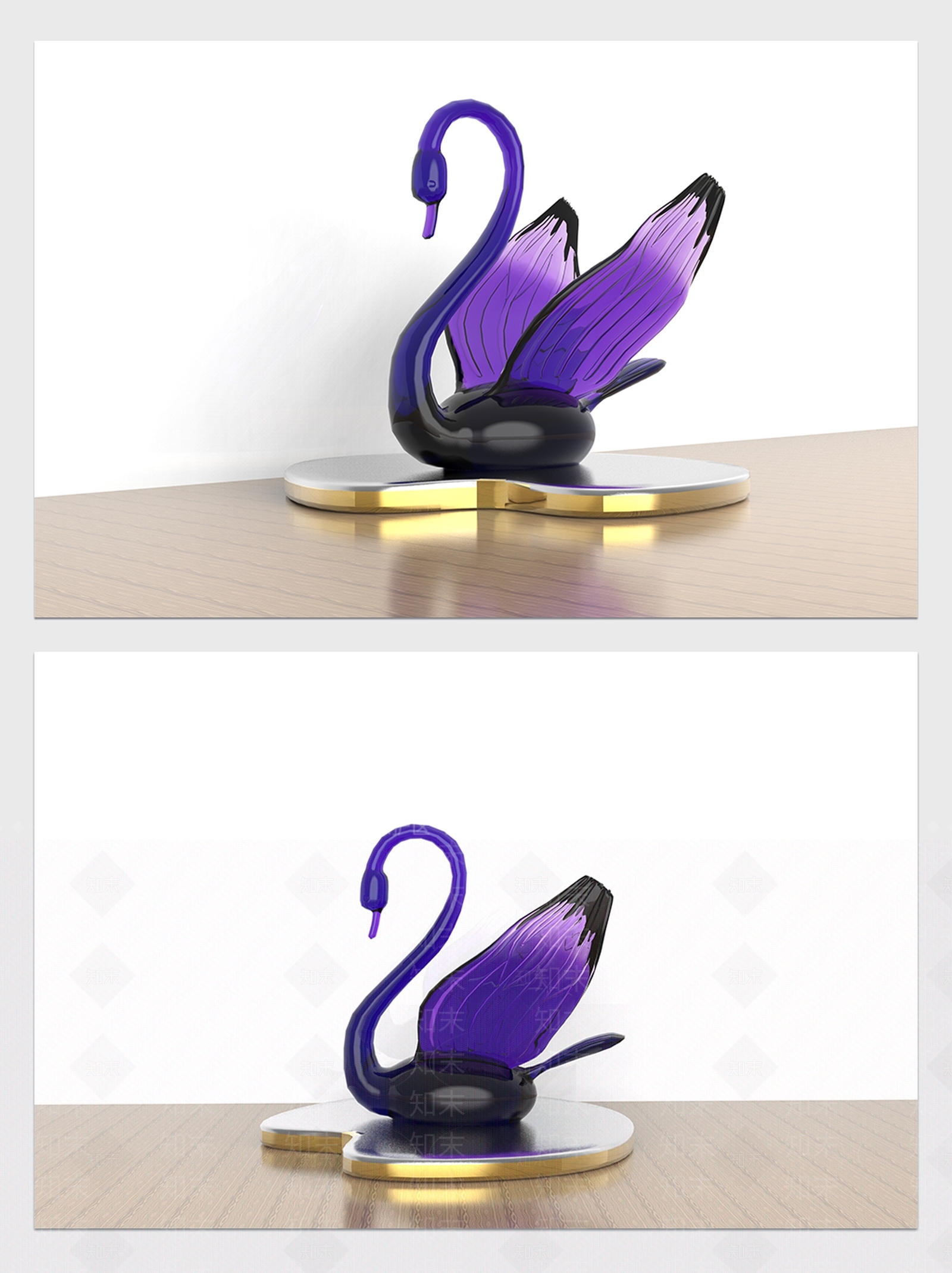 现代天鹅雕塑摆件SU模型下载【ID:1148887170】