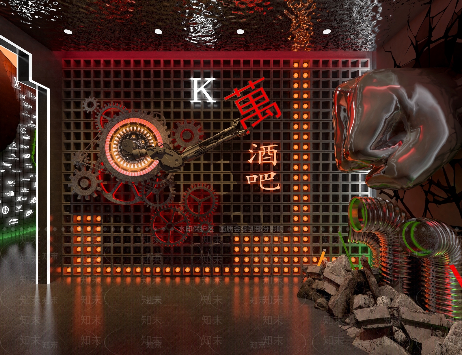 工业风酒吧大厅3D模型下载【ID:1148888410】
