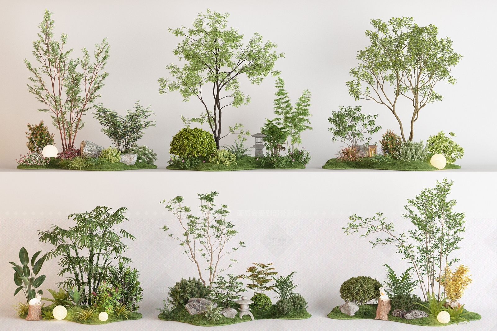 现代庭院景观小品SU模型下载【ID:1148892827】