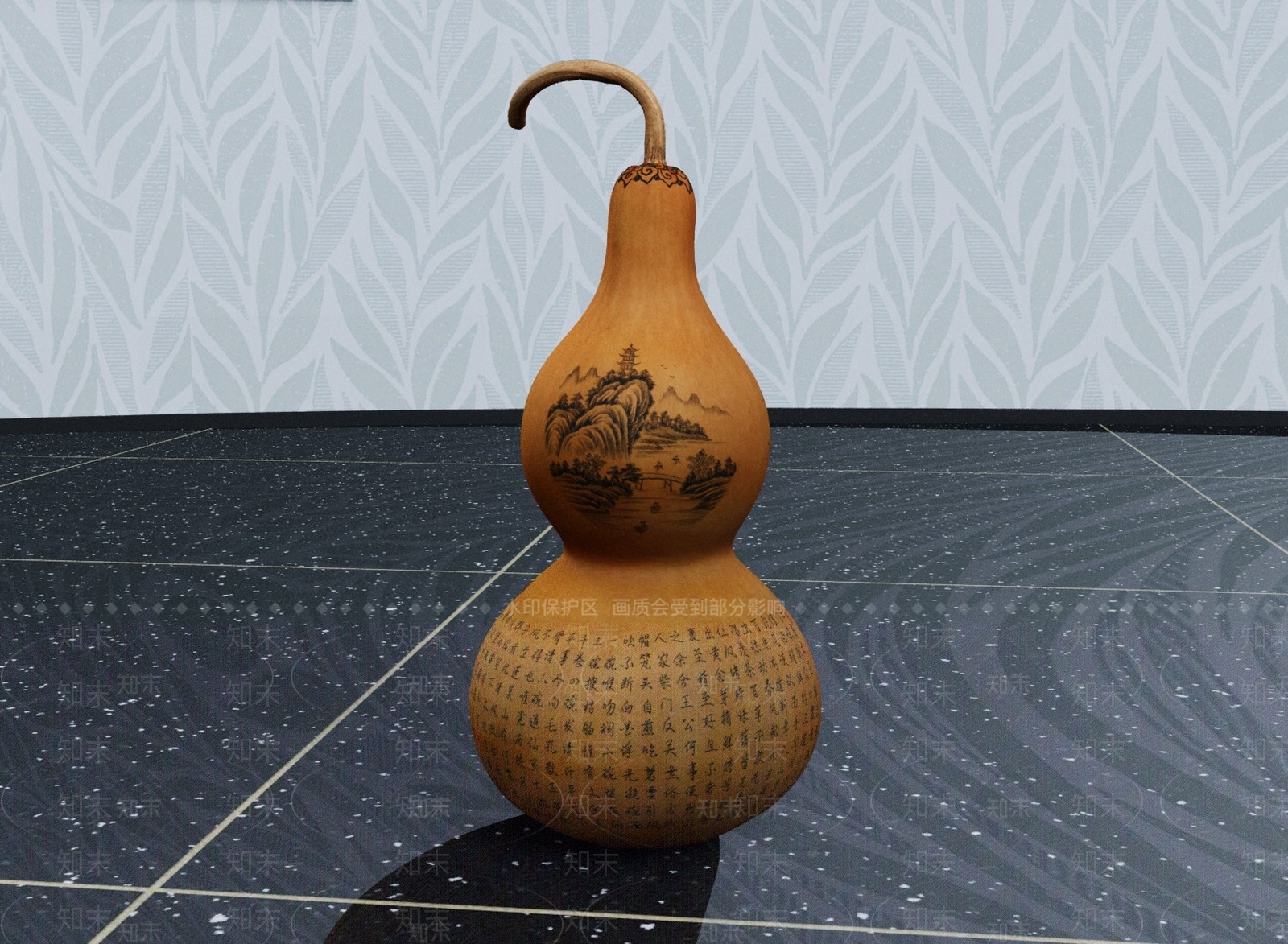 中式葫芦摆件3D模型下载【ID:1148893117】_知末3d模型网